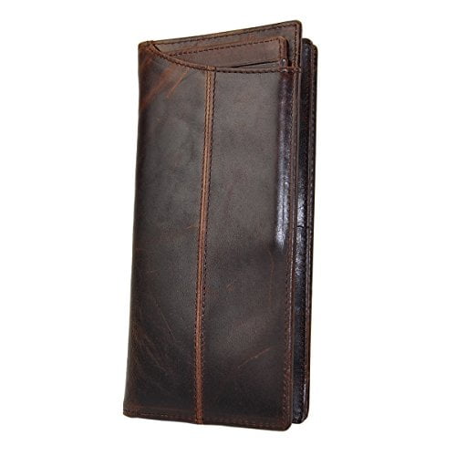 Le’aokuu Mens Leather Checkbook Wallet