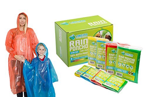 Lingito Rain Ponchos Family Pack