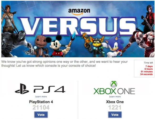 Amazon PS4 vs Xbox One