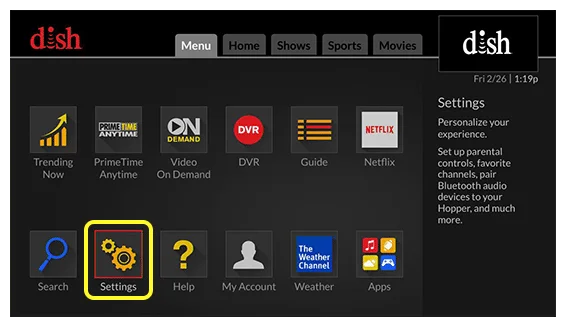 Dish Network - Settings