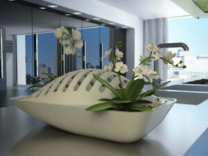 Fluidity Dish Rack Concept Grows Potted Plants