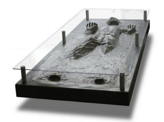 Millenium Falcon and Han Solo in Carbonite Coffee Table Anyone? Yes, Please!