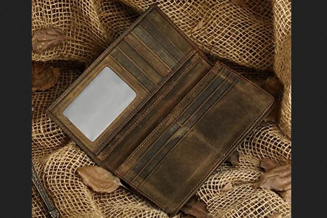 Itslife Men’s RFID BLOCKING Vintage Look Genuine Leather Checkbook Wallet Review