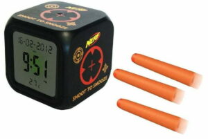 Nerf Shoot to Snooze Alarm Clock Sleeps Only When You Shoot it Dead