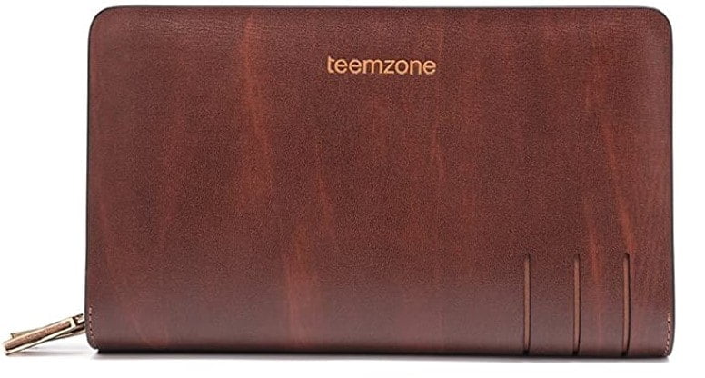 Teemzone Mens Genuine Leather Checkbook Wallet Review