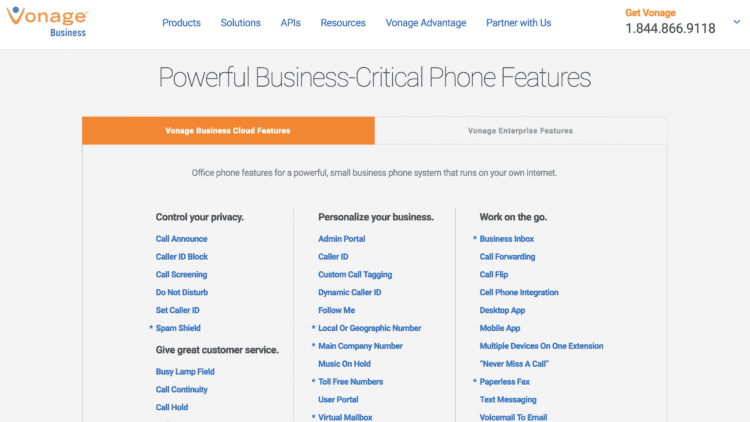 Vonage Standard Features
