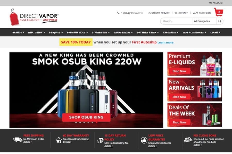 Direct Vapor Store - Best Online Vaping Stores