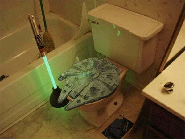 Concept Millennium Falcon Toilet Seat and Lightsaber Toilet Plunger