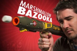 Mazooka Marshmallow Bazooka Features an Electric Air Compressor, Fires Marshmallows 40-feet